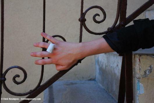 Faidra Hadjikonstantis with ring by Kyriaki Agglopoulou - Photo by Eleni Roumpou