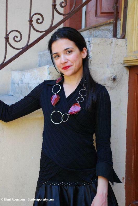 Maria Derebe with necklace by Evaggelia Demetriou - Photo by Eleni Roumpou